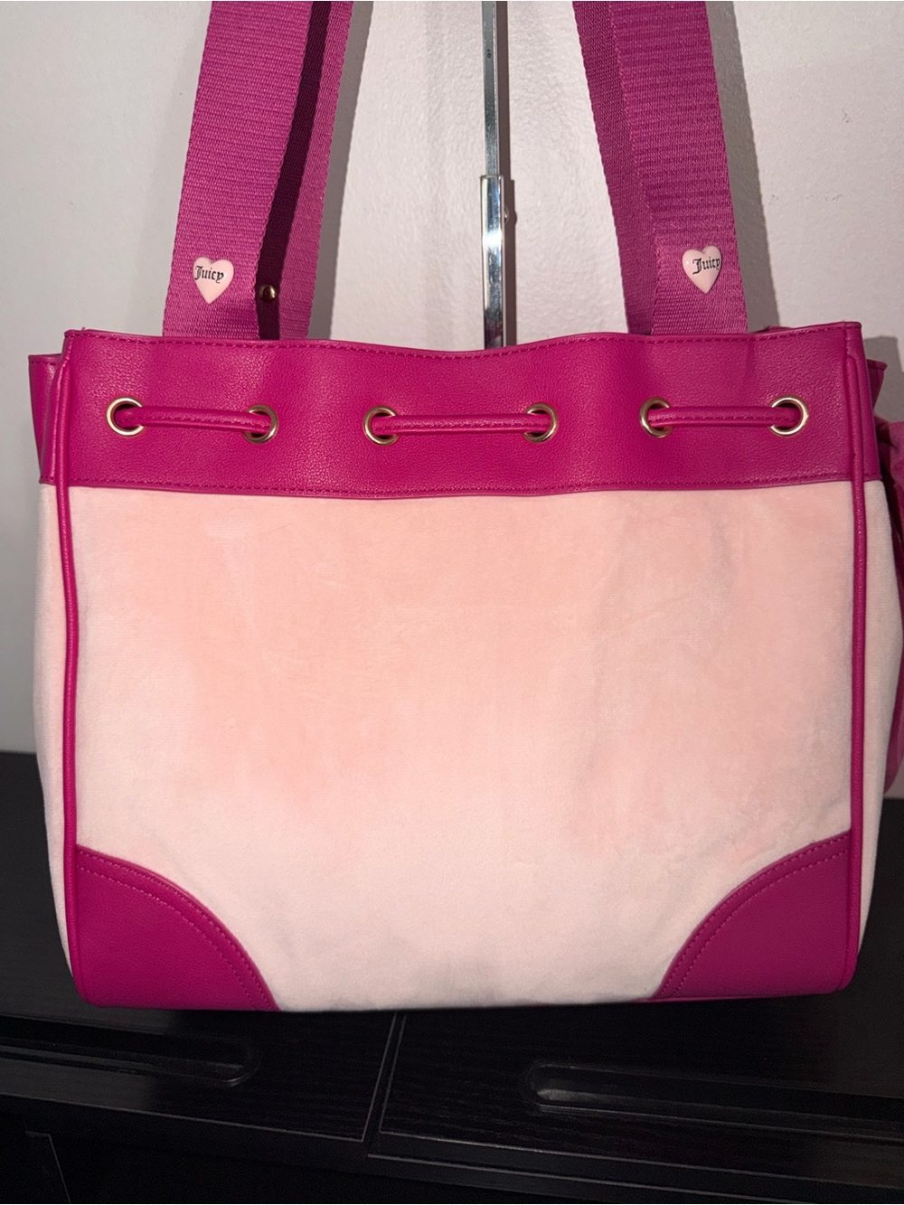 Juicy Couture Spill the Juicy Tea Daydreamer Sweet Tea Party Tote Pink Clay NWT - Picture 4 of 7